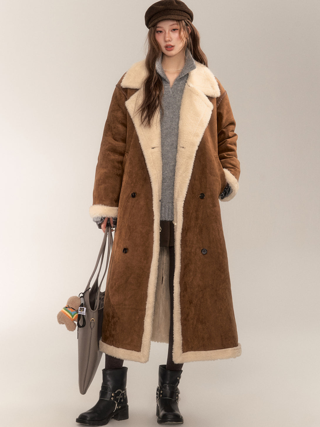 Vintage Shearling Leather Coat