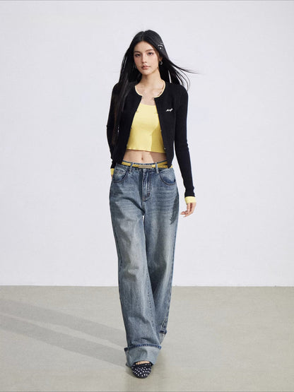 Contrast Layered Knit Slim Base Layer