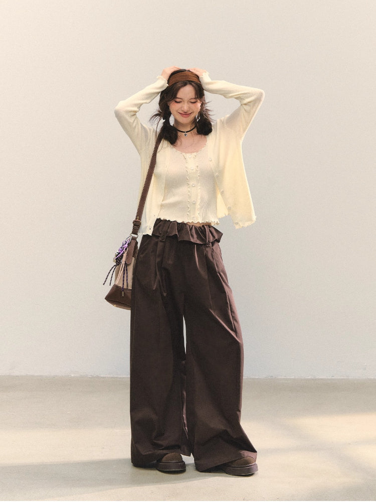 Ruffle Versatile Knitted Cardigans