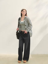 Checkered Contrast Hem Drawstring Pleated Shirt - CHINASQUAD