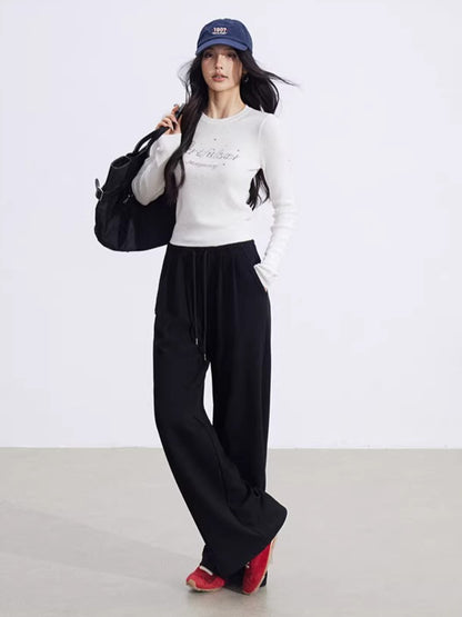 Layered-Effect Panelled Wide-Leg Pants