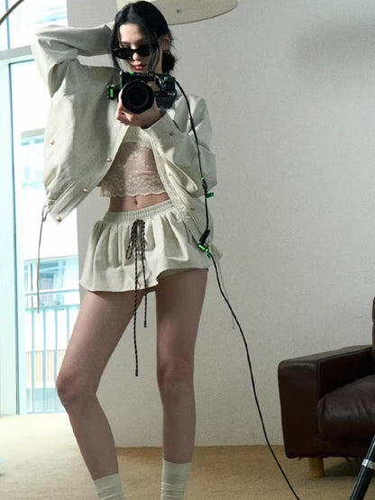 Vintage Intellectual-Style Relaxed Short Jacket