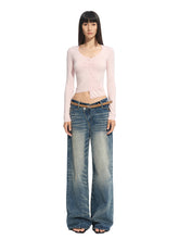 Silk Wool Embroidered Asymmetric Bottoming Blouse - CHINASQUAD