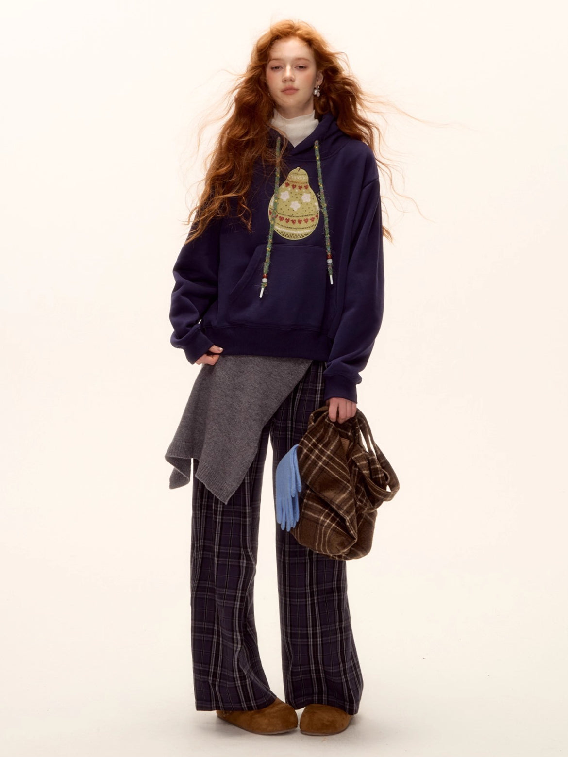 Brushed Fair Isle Knit Hoodie