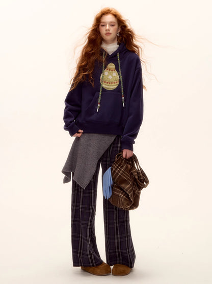 Brushed Fair Isle Knit Hoodie