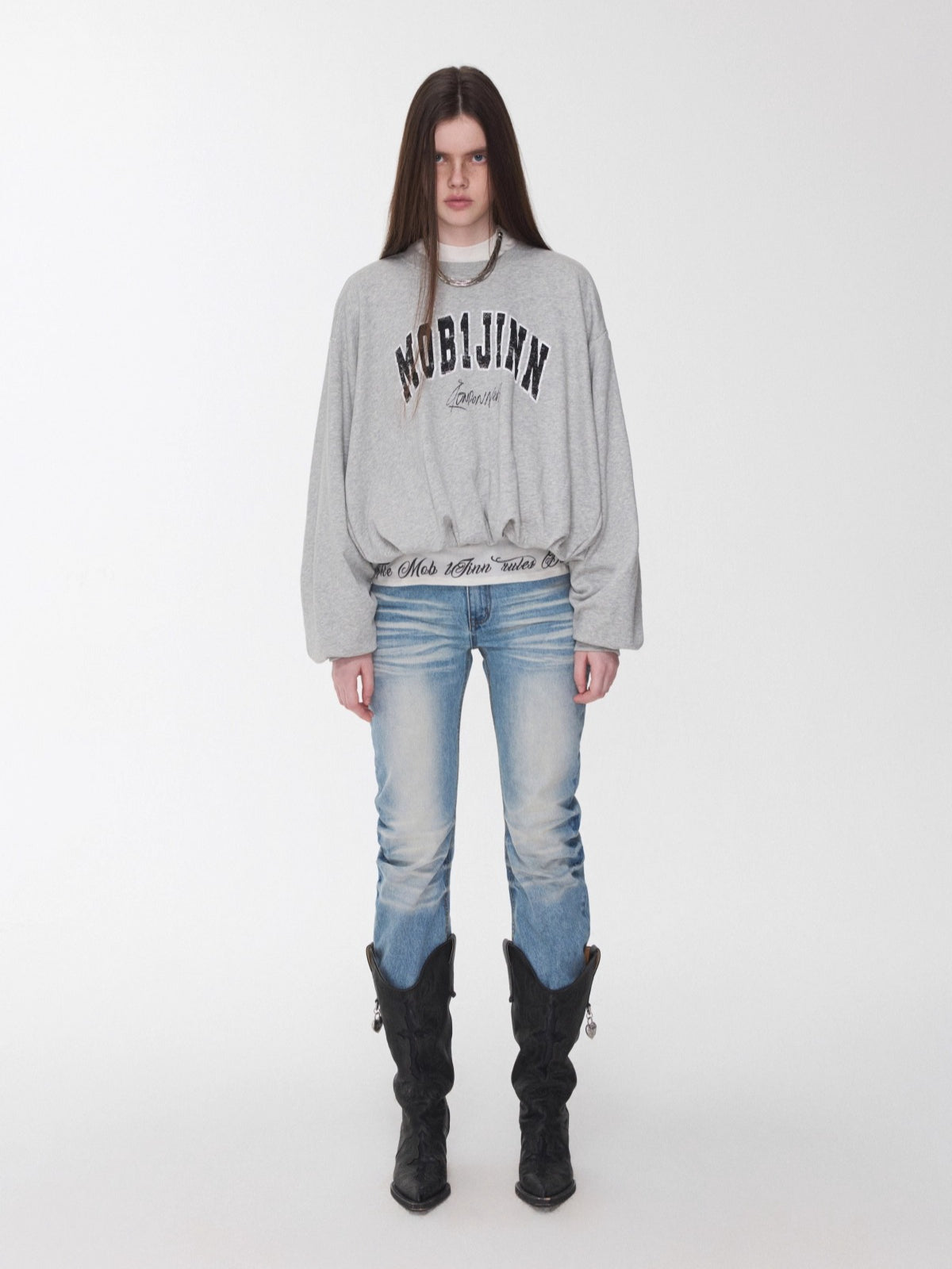 Vintage Letter Print Oversized Sweatshirt
