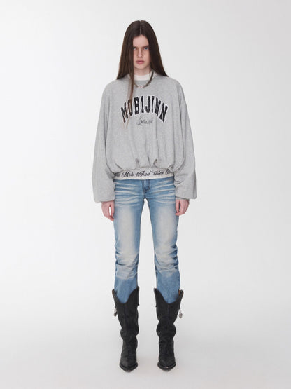 Vintage Letter Print Oversized Sweatshirt