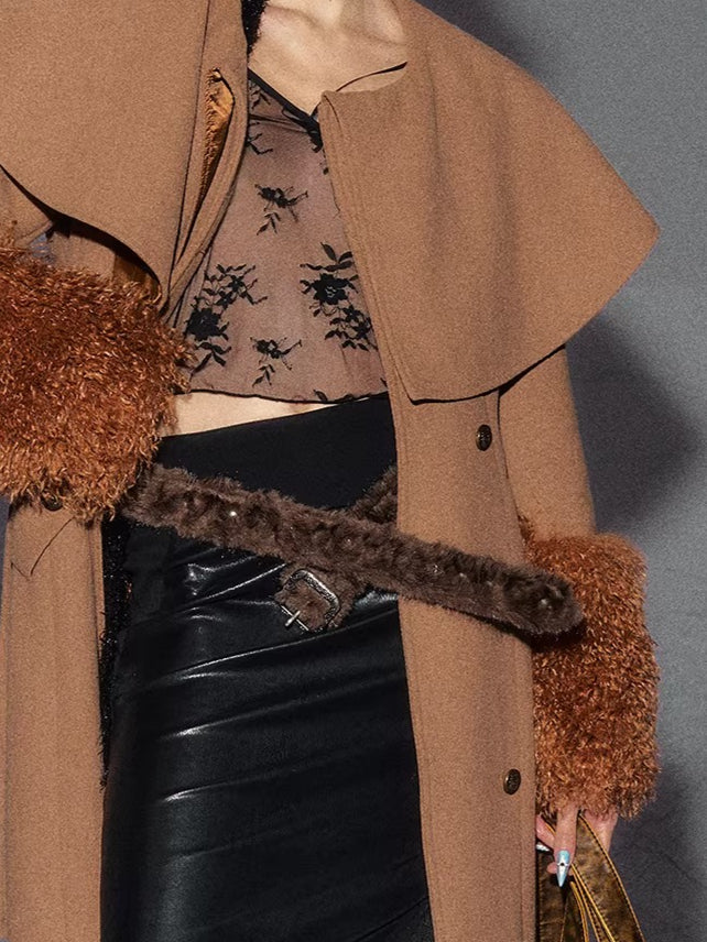 Retro Faux-Fur Waist Belt