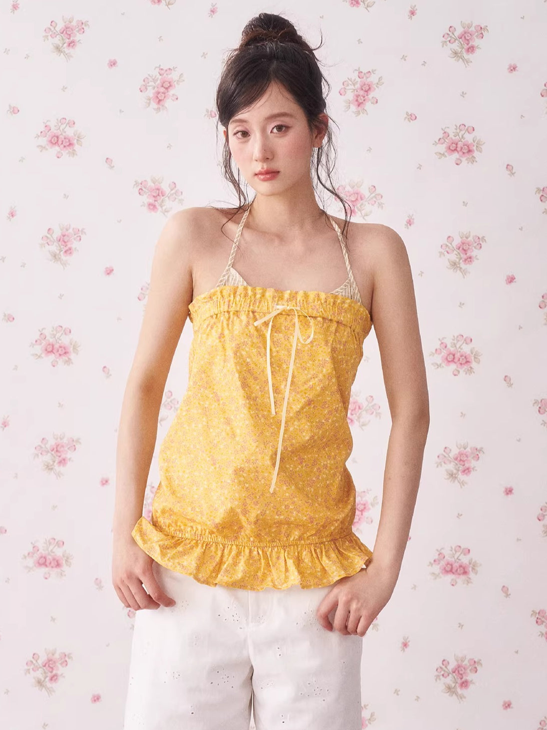 Vintage Floral Halter Camisole