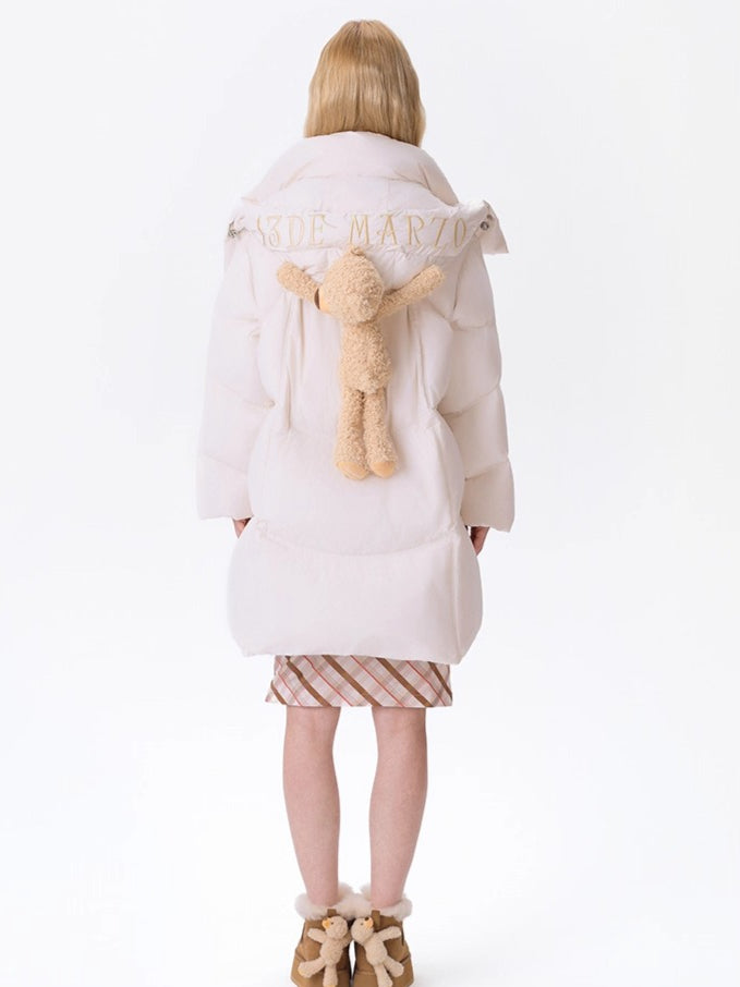 Lightweight Hooded Mid-Length Down Coat