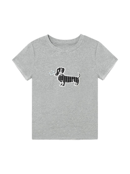 Print Dog Embroidered Tee - CHINASQUAD