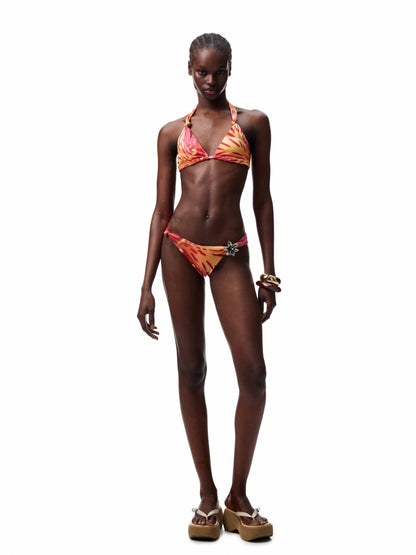 Floral Print Twist Knot Bikini