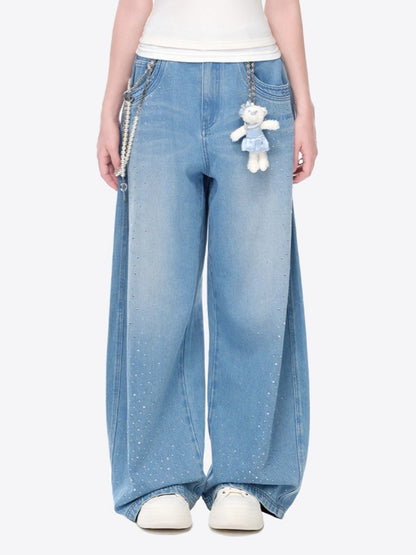 Vintage Curved-Leg Denim Jeans