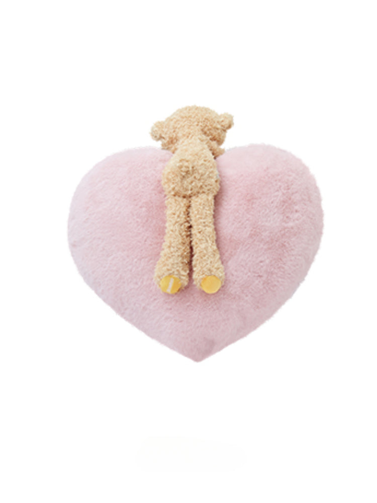 Bear Heart Plush Pillow