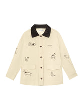 Barn Style Puppy Embroidery Jacket - CHINASQUAD
