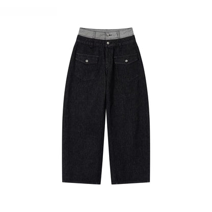 Double-Waist Vintage Wide-Leg Jeans