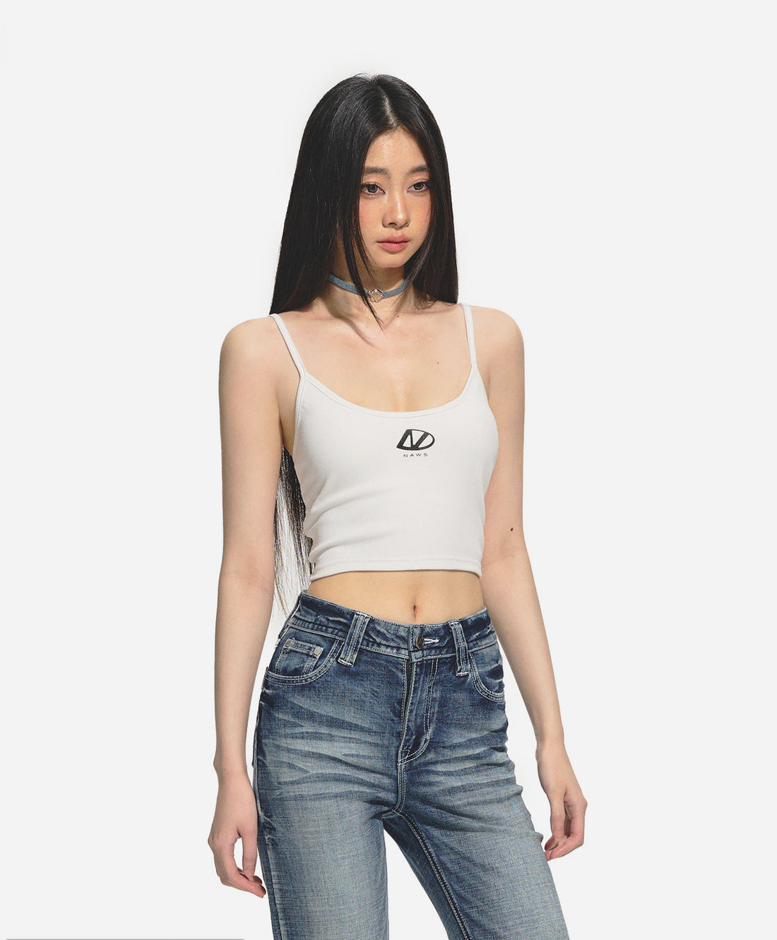 White Casual Knitted Tank Top - CHINASQUAD