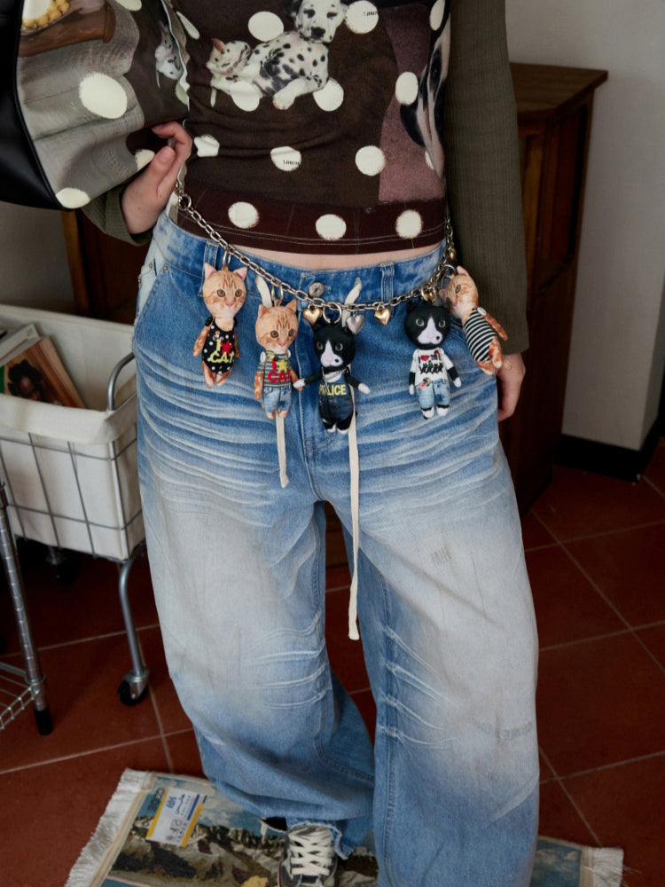 Funny 3D Cat Doll Bag Charm - CHINASQUAD