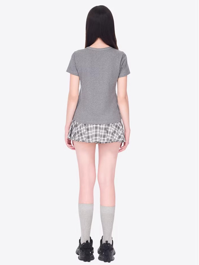 Bear Motif Fitted Cotton Tee