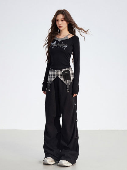 Butterfly Print Layered Slim-Fit T-Shirts