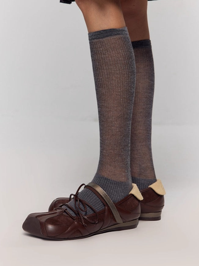 Embroidered Leather Mary Jane Ballet Flats