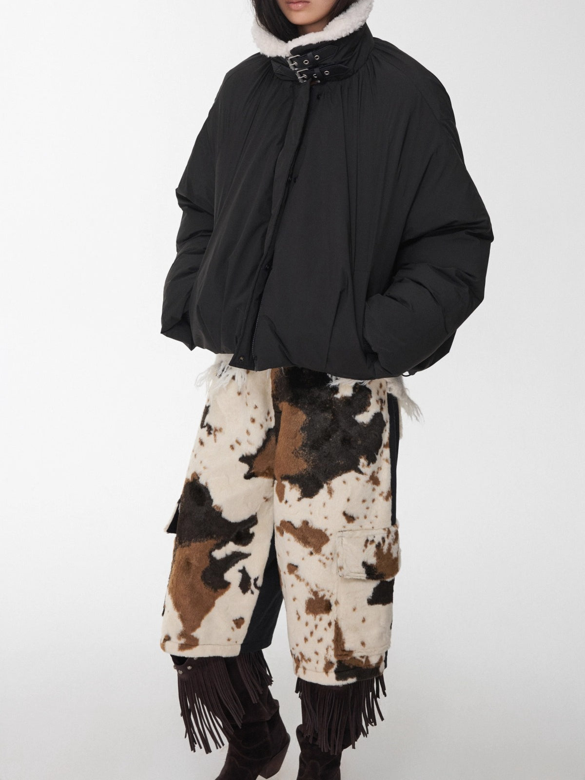 Patchwork Utility Culotte Shorts