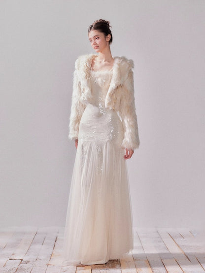 Snowmist Faux Fox Fur Toggle Cropped Jacket