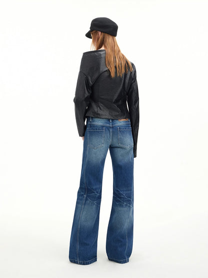 Vintage Lightning Wash Straight-Leg Jeans