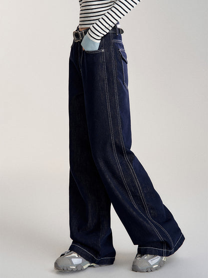 High-Waisted Zip Slim-FitFloor-Length Jeans