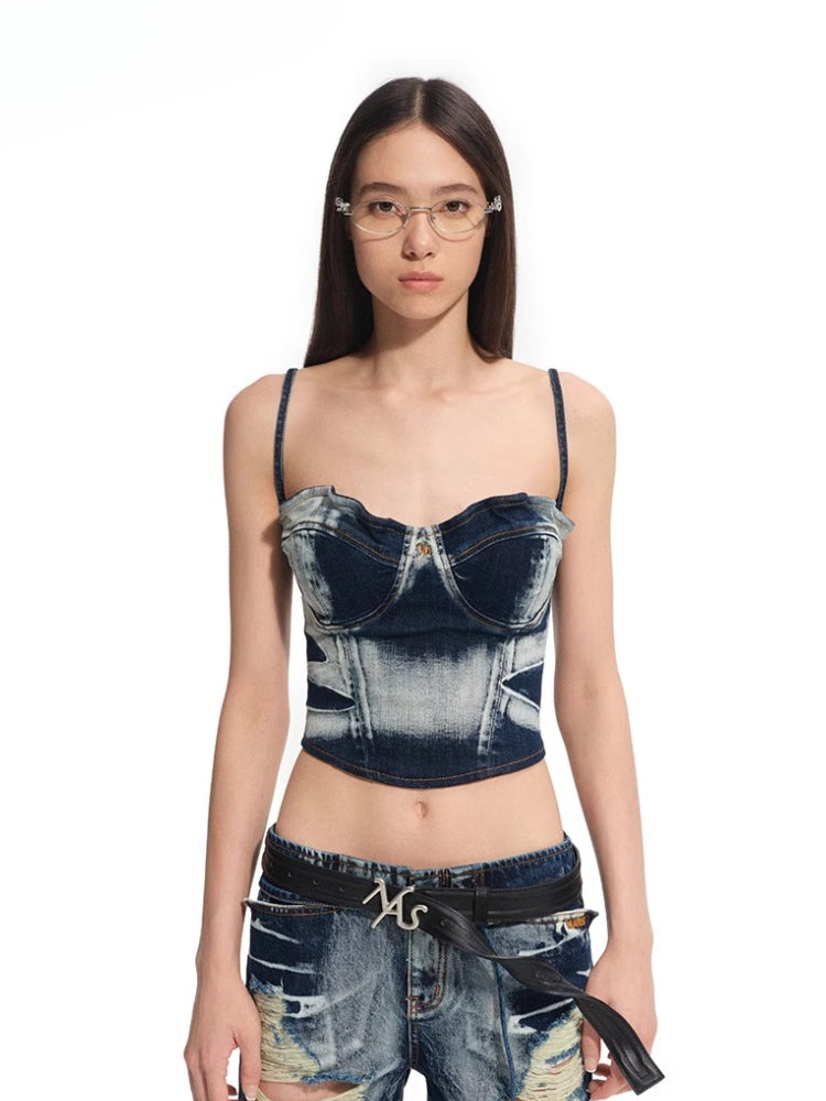 &quot;Feria Series&quot; Volcano Tie-dye Denim Camisole