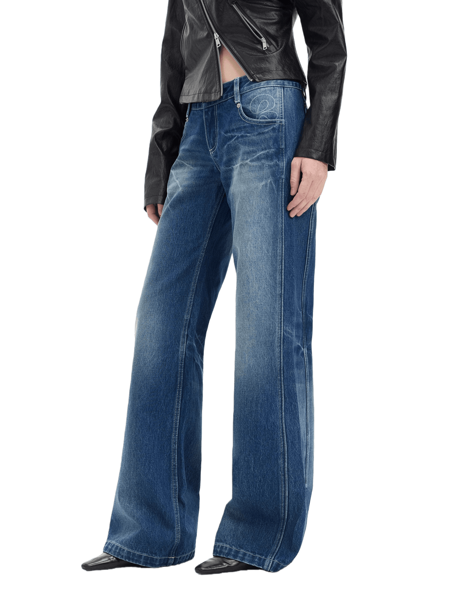 Vintage Lightning Wash Straight-Leg Jeans