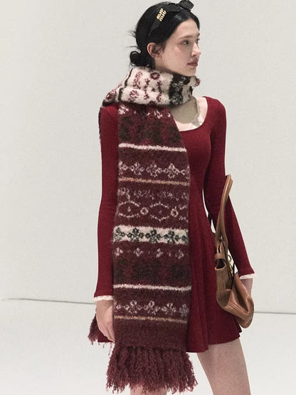 Handcrafted Fair Isle Wool Scarf