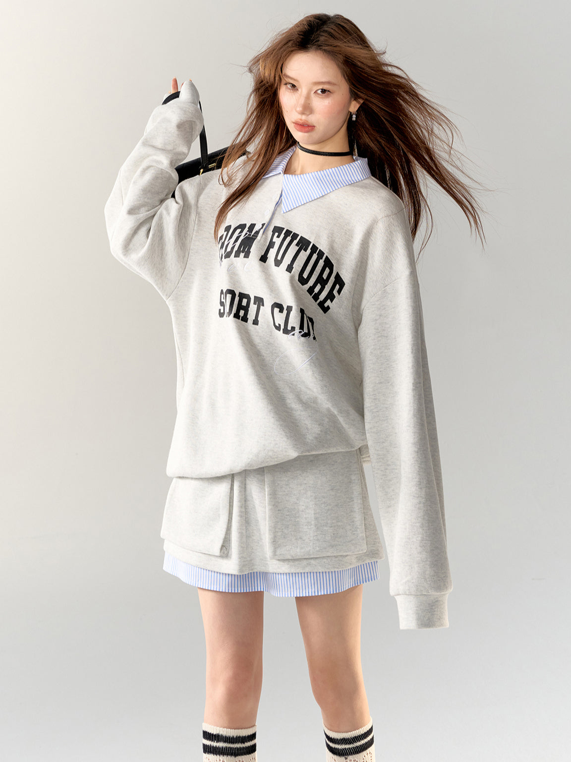 American College Style Sports Sweatshirt