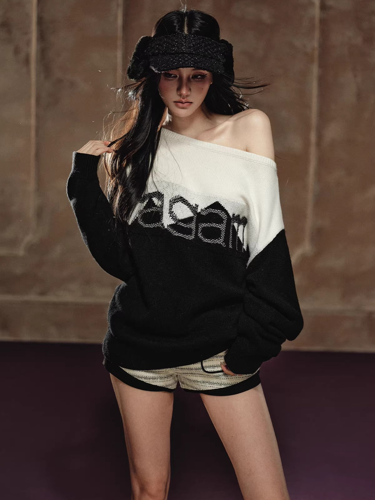 Textured Stripe Tailored Mini Shorts