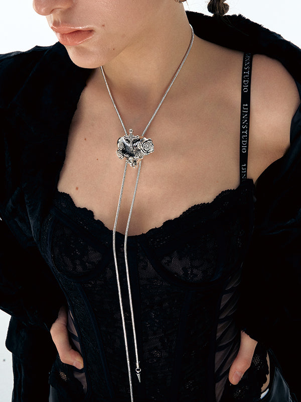 Tie Snake Chain Angel Heart Necklace