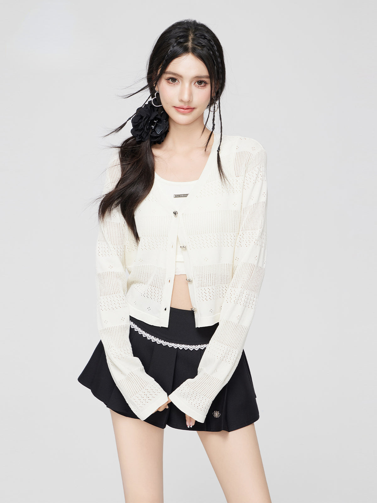 Hollow Out Ice Silk Cardigan - CHINASQUAD