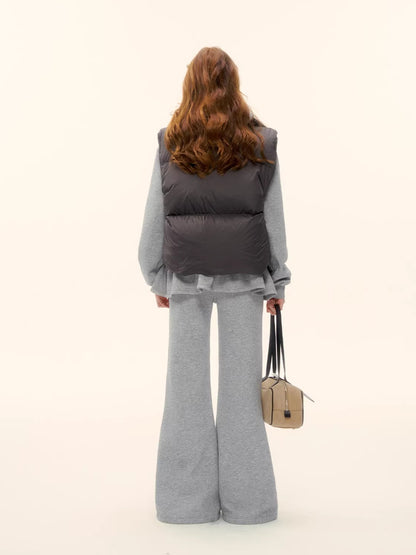 White Duck Down Puffer Stand-Collar Vest