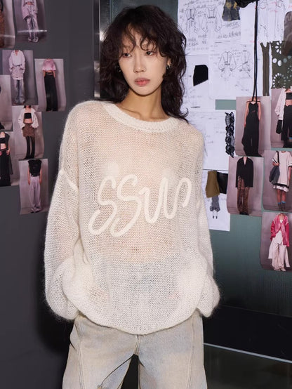 Mohair-Blend Oversized Knit Sweater
