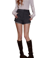 High-Waist Color-Block Layered Pumpkin Shorts - CHINASQUAD