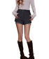 High-Waist Color-Block Layered Pumpkin Shorts - CHINASQUAD