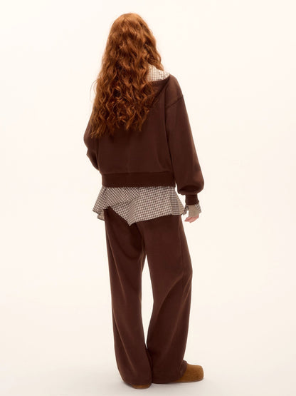 Fleece Hoodie &amp; Wide-Leg Sweatpants Set