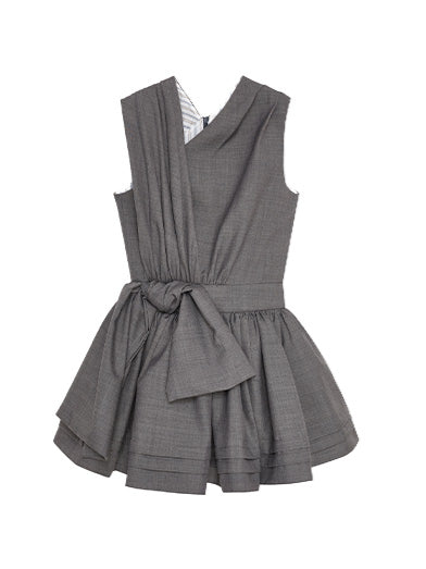 Asymmetrical Pleated Mini Dress