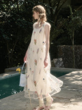 Gauze Flower Embroidered Double - Layer Sundress - CHINASQUAD