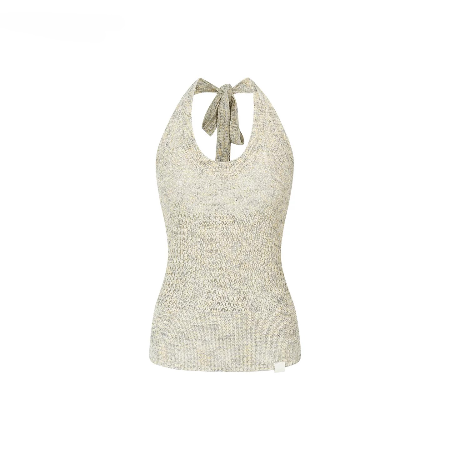 Shimmer Open-Knit Halter Top