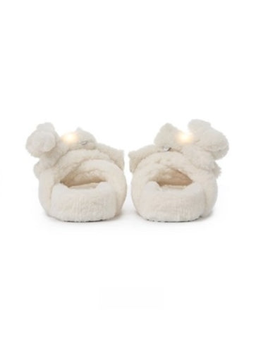 Glow Teddy Cross-Strap Platform Slippers