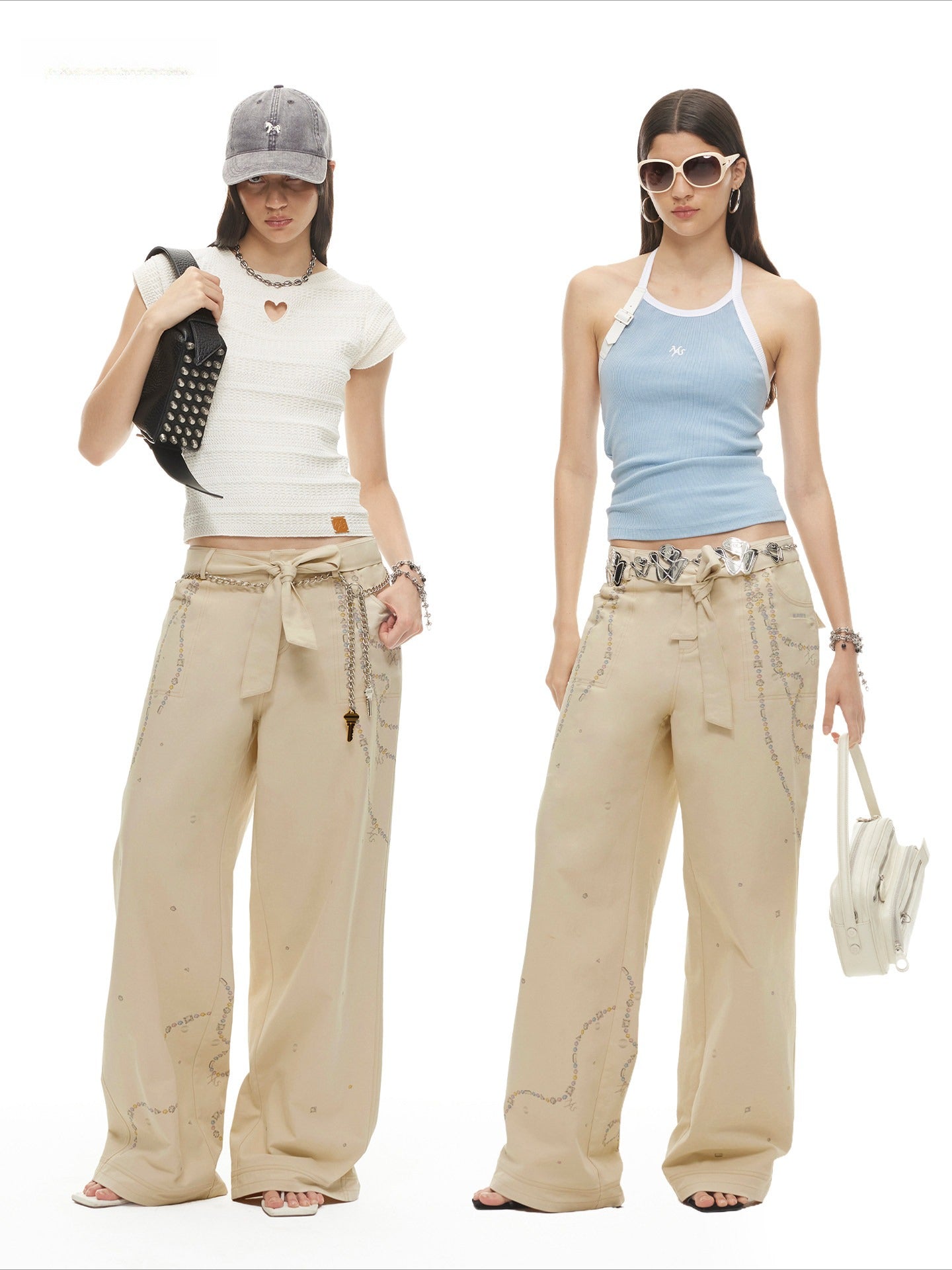 Beverly Relaxed Twill Wide-Leg Trousers