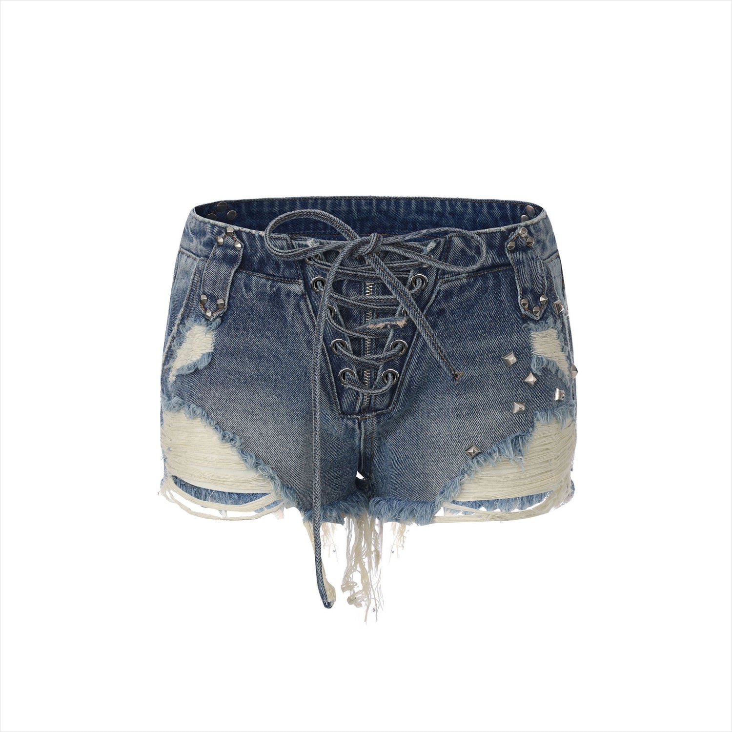 Vintage Distressed Punk Denim Shorts