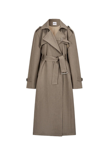 Padded Shoulder Trench Coat