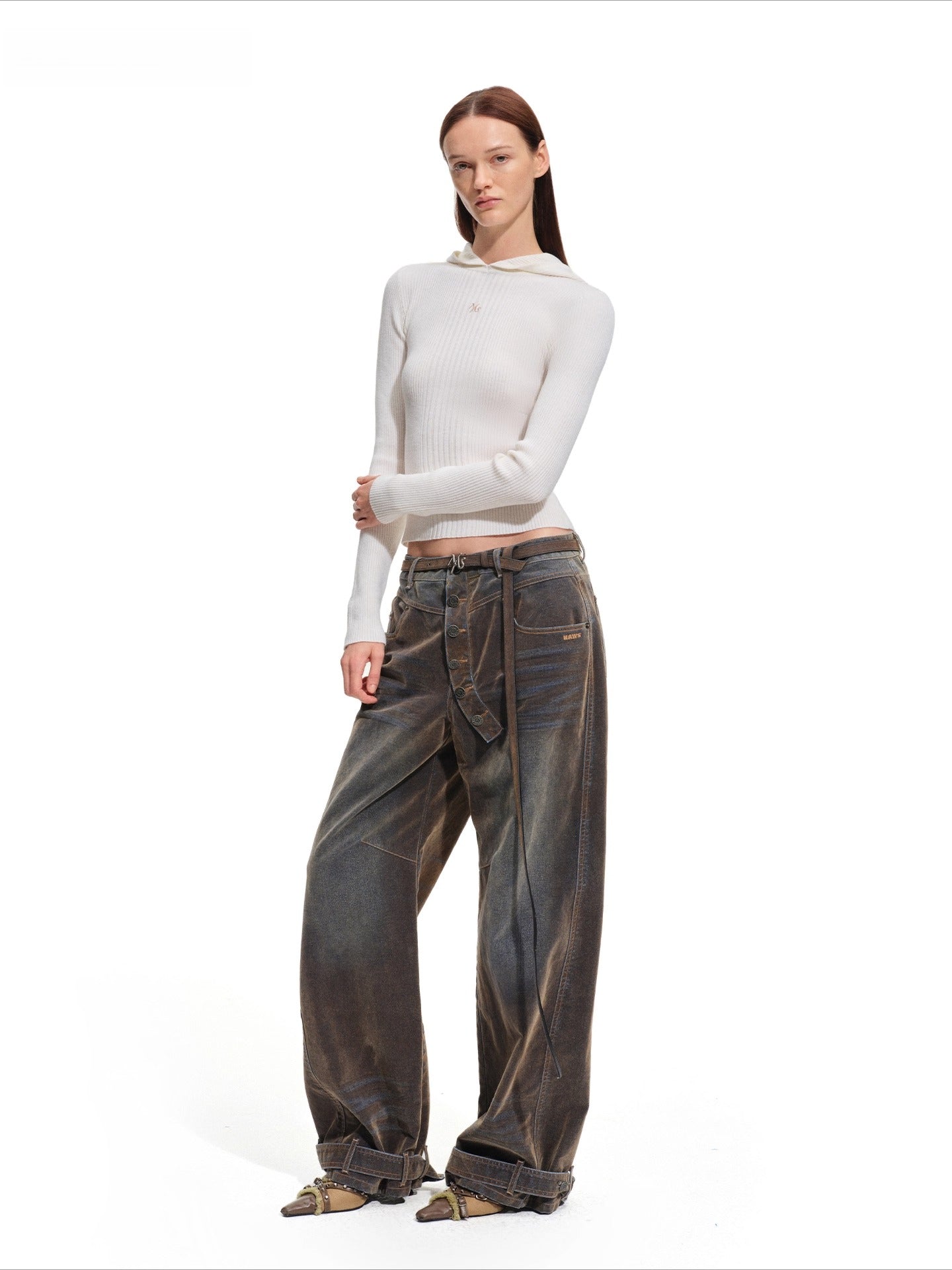 Dawn Hooded Wool Knit Turtleneck