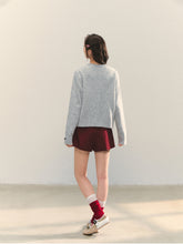 Crew Neck Dalmatian Jacquard Knit Cardigan - CHINASQUAD